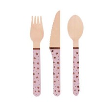 Star Rose Gold Cutlery: Wooden