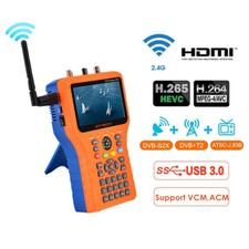 DVB-S/S2/S2X/T/T2/C Satellite Terrestrial TV-Signal Finder Meter Strength Tester