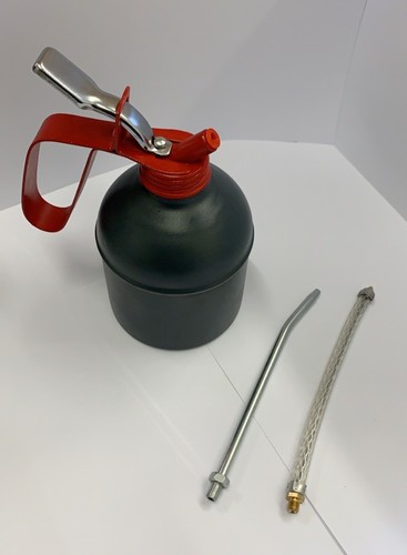 Metal oil can thumb pump - oil,