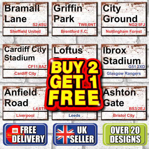 Football metal signs - football,