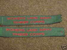 BRITISH ARMY WW2 WOMEN'S LAND ARMY TIMBER CORPS SHOULDER TITLES PAIR #2
