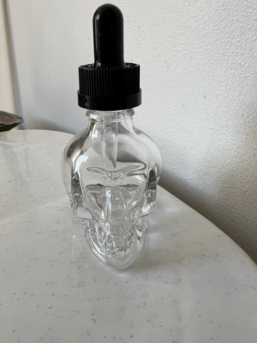 30ml empty glass skull dropper - glass,