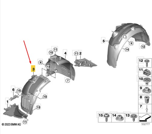 Bmw g60 front - left, arch
