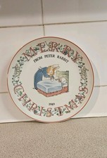 Lovely 1989 Merry Christmas, Wedgwood Beatrix Potter, Peter Rabbit Plate 20cm