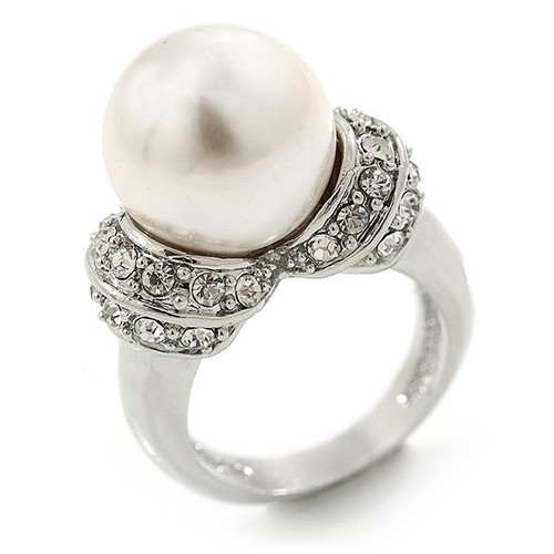 14mm white glass pearl - 14mm,