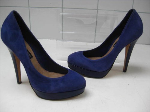 Stiletto shoes blue suede - shoes,