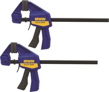 2 x Irwin Quick-Grip T54122EL7 One-Handed Mini Bar Clamp 300mm / 12" Twin Pack