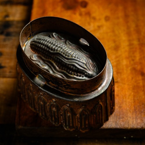 Antique copper tin - antique, corn
