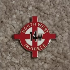 Red 14w Celtic Cross badge -