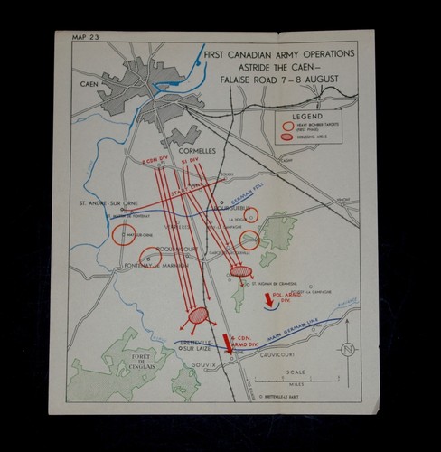 Day first canadian - d-day, (map
