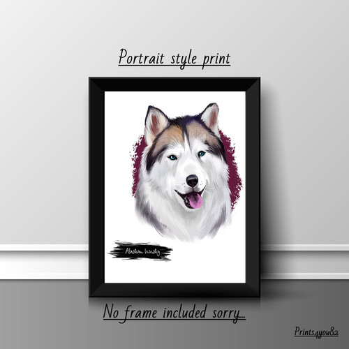 Alaskan husky pet dog print - alaskan,