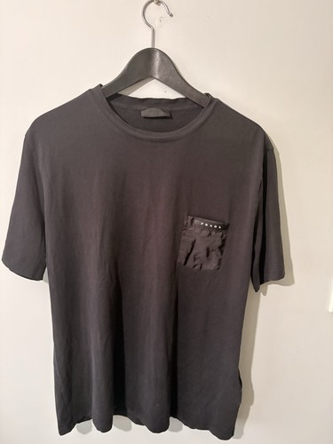 Prada black logo crew - prada,
