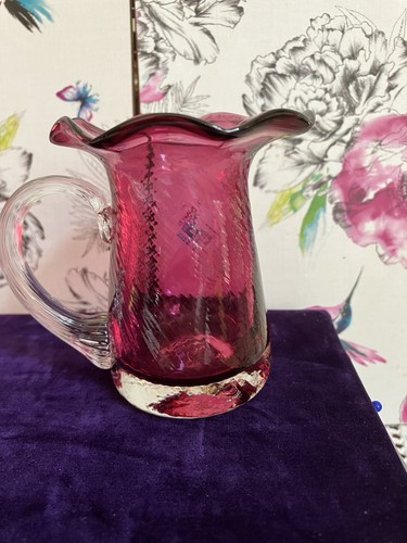 Pilgrim cranberry glass jug - glass,