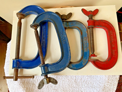 Vintage record clamps job - record, g-clamps
