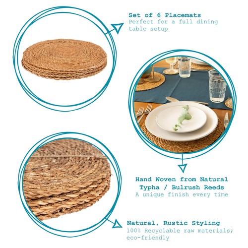 Round woven typha - woven, placemats