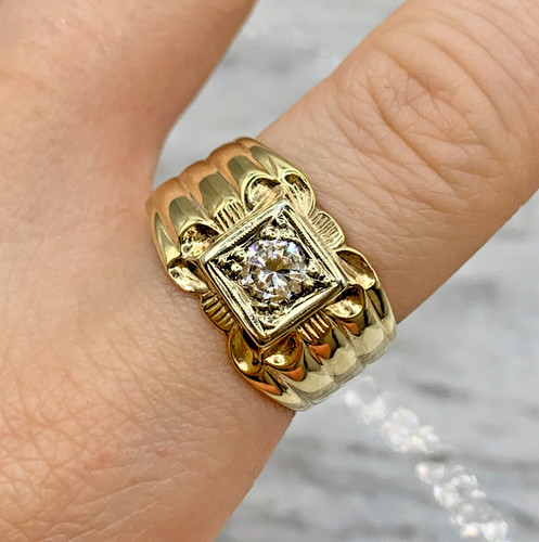 Gypsy 9ct gold ring - 9ct,