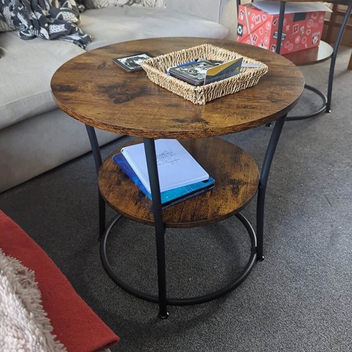 Round industrial side table - industrial,