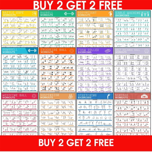 Gym workout posters exercises - gym,