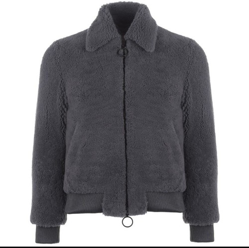 Off white grey shearling - white,