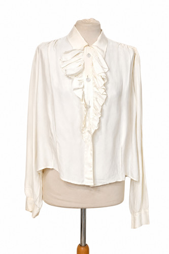 Vintage silk ruffle blouse - vintage,