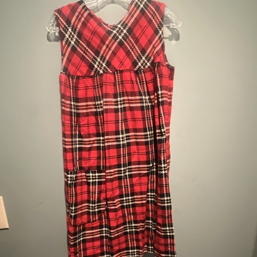 Red black white plaid flannel - red,