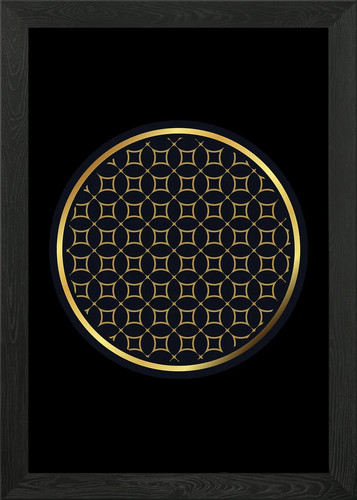 Gold geometric circle framed - geometric,