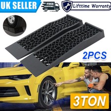 2pc Car Ramps Heavy Duty 6 Ton Garage Van Low Profile Down Rise Lifting Lift Ram