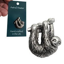 Sloth Pin Badge Pewter