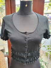 Star by Julien Macdonald black cropped cardigan shrug size 12 debenhams