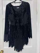 Rare 80s Goth Black Velvet Hi Low Vintage Jacket Tail Coat Style Small Med
