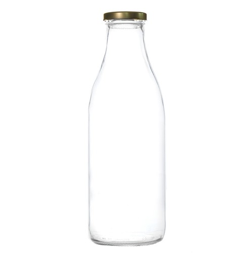 Glass milk bottle and - bottle, lid