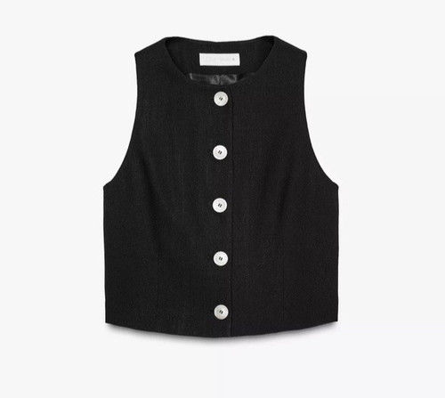 Zara black button - zara, front