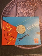 2012 LONDON OLYMPICS SPORTS SEALED IN CARD UNC 2011 TENNIS 50p COIN 