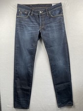 G Star Jeans Mens W34 L34 Blue 3301 Slim Leg Tapered Leg Casual Button Indigo