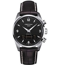Certina DS Multi-8 C020.419.16.057.00 Men's Quartz Watch, Black Dial, Leather St