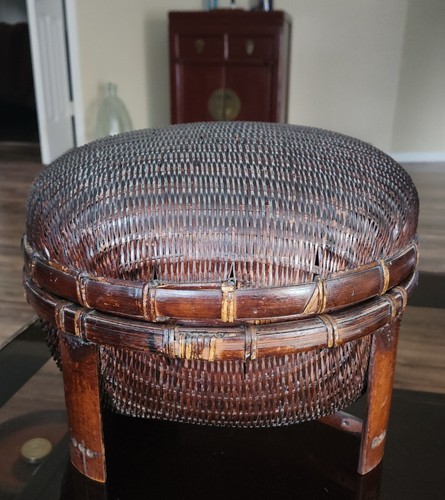 Antique chinese sewing - sewing, basket