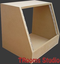 8u UNIT 19"  INCH ANGLED RACK CABINET RECORDING STUDIO FURNITURE FLAT PACK