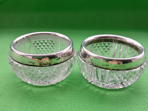Pair cut glass - glass, and