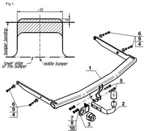 Swan Neck Tow Bar For FORD