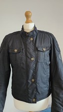 Size 12 Oxford Holwell 1.0 Motorcycle Motorbike Waxed Cotton Jacket Onyx Black