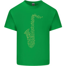 A Saxaphone Musical Instruments Brass Band Mens Cotton T-Shirt Tee Top