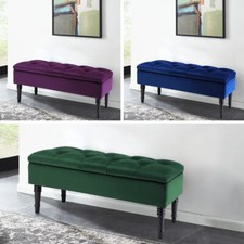 Velvet Window Bed End Stool