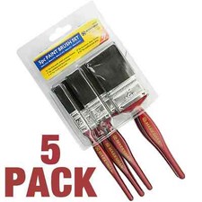 5 Paint Brushes Red DIY Bedroom B&Q Varnish Wall Plaster Fence Garden Shed Floor