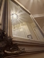 Giant Wall Mirror Huge Silver Antique Style Ornate Frame Large Statement Hallway