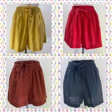 Ladies New Ex George Linen Blend  Shorts With Pockets  Size 6-24
