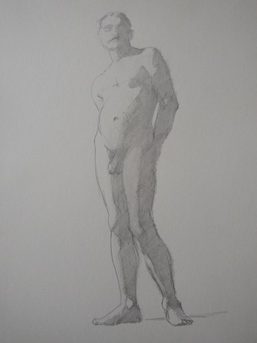 Male nude pencil - male, after