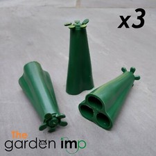 3 Pyramid Rubber Cane Caps Topper Eye Protectors 3 Bamboo Garden Wigwam Support 
