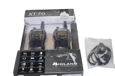Midland XT 70 2 Way Radios Walkie Talkies With charger 93 Channels 1 earpiece