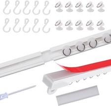 Self Adhesive Curtain Track, No Damage Curtain Track Hangers - White 150cm 