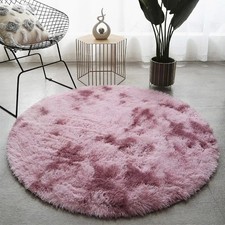 Round Shaggy Rug Living Room Bedroom Carpet Fluffy Anti-Skid Mat 60/80/100/120cm